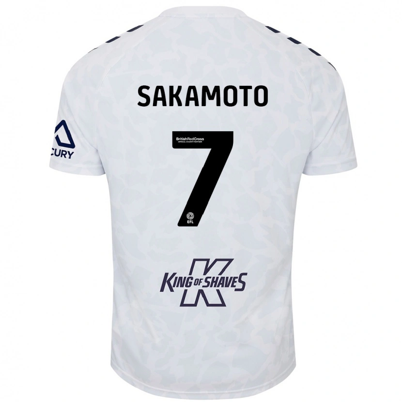Danxen Hombre Camiseta Tatsuhiro Sakamoto #7 Blanco 2ª Equipación 2024/25 La Camisa