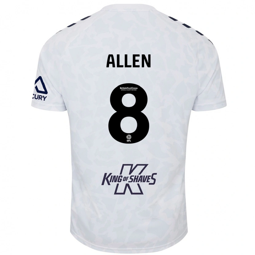 Danxen Hombre Camiseta Jamie Allen #8 Blanco 2ª Equipación 2024/25 La Camisa