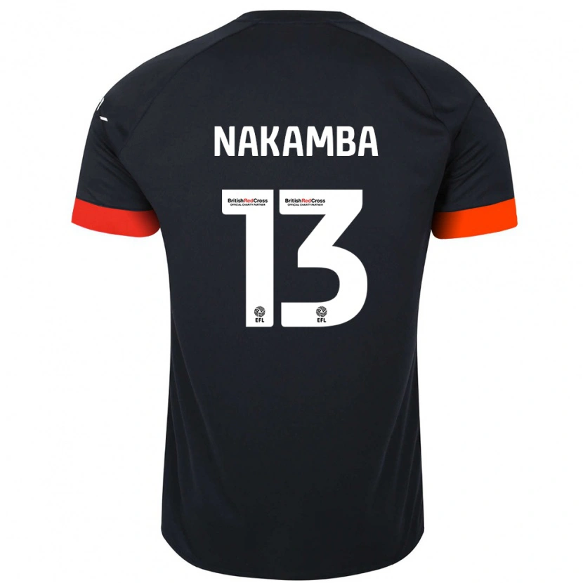 Danxen Hombre Camiseta Marvelous Nakamba #13 Negro Naranja 2ª Equipación 2024/25 La Camisa