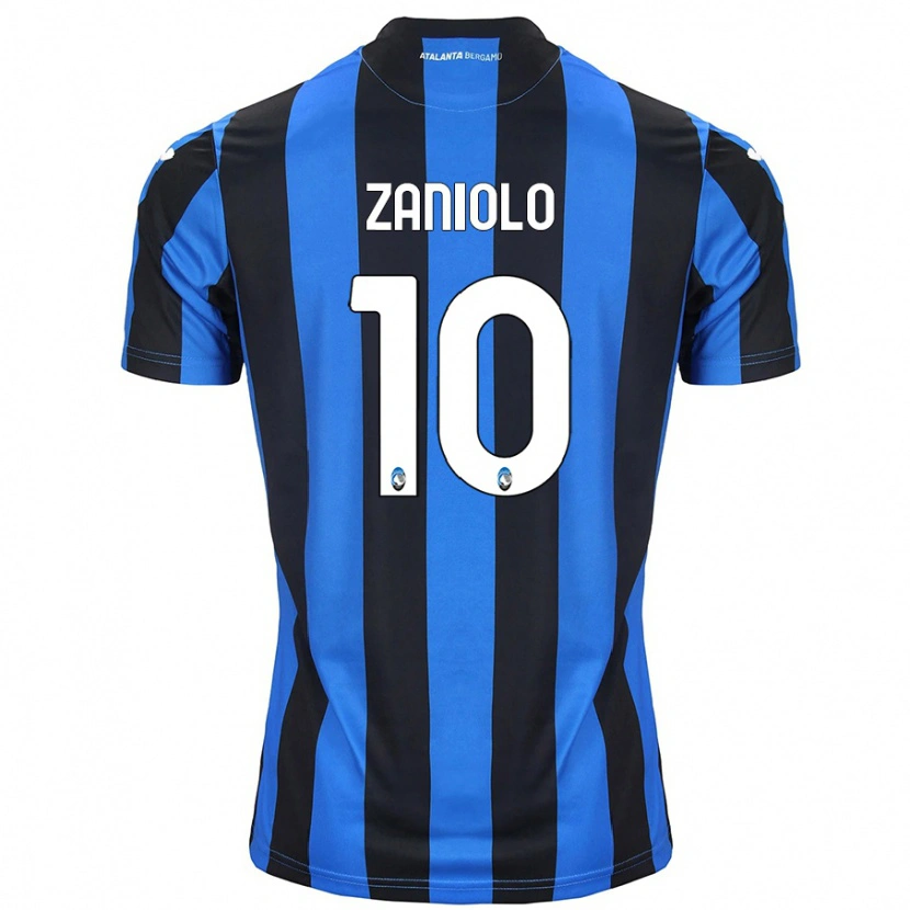 Danxen Mujer Camiseta Nicolò Zaniolo #10 Azul Negro 1ª Equipación 2024/25 La Camisa