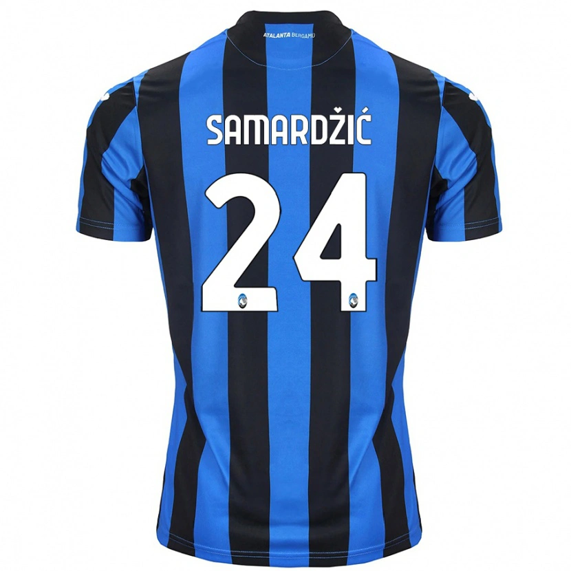 Danxen Mujer Camiseta Lazar Samardžić #24 Azul Negro 1ª Equipación 2024/25 La Camisa