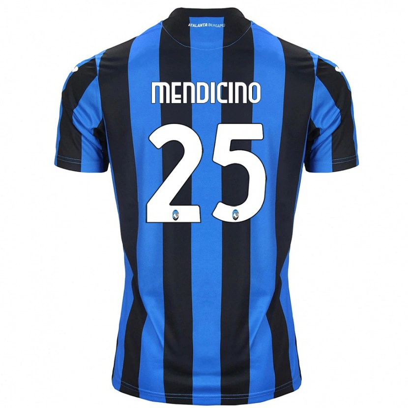 Danxen Mujer Camiseta Leonardo Mendicino #25 Azul Negro 1ª Equipación 2024/25 La Camisa
