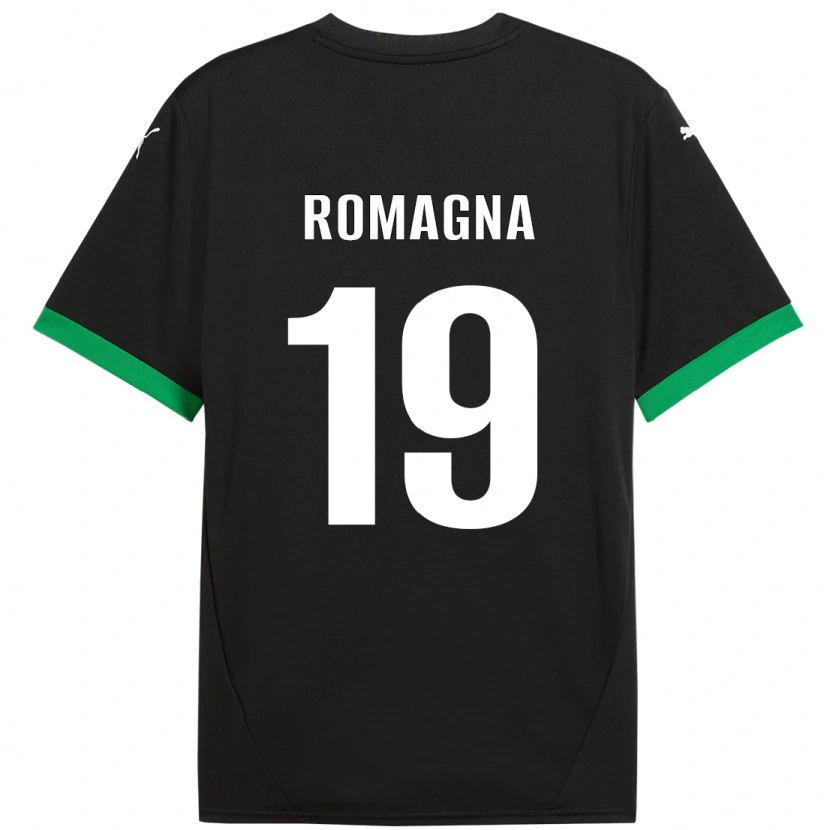 Danxen Mujer Camiseta Filippo Romagna #19 Negro Verde Oscuro 1ª Equipación 2024/25 La Camisa