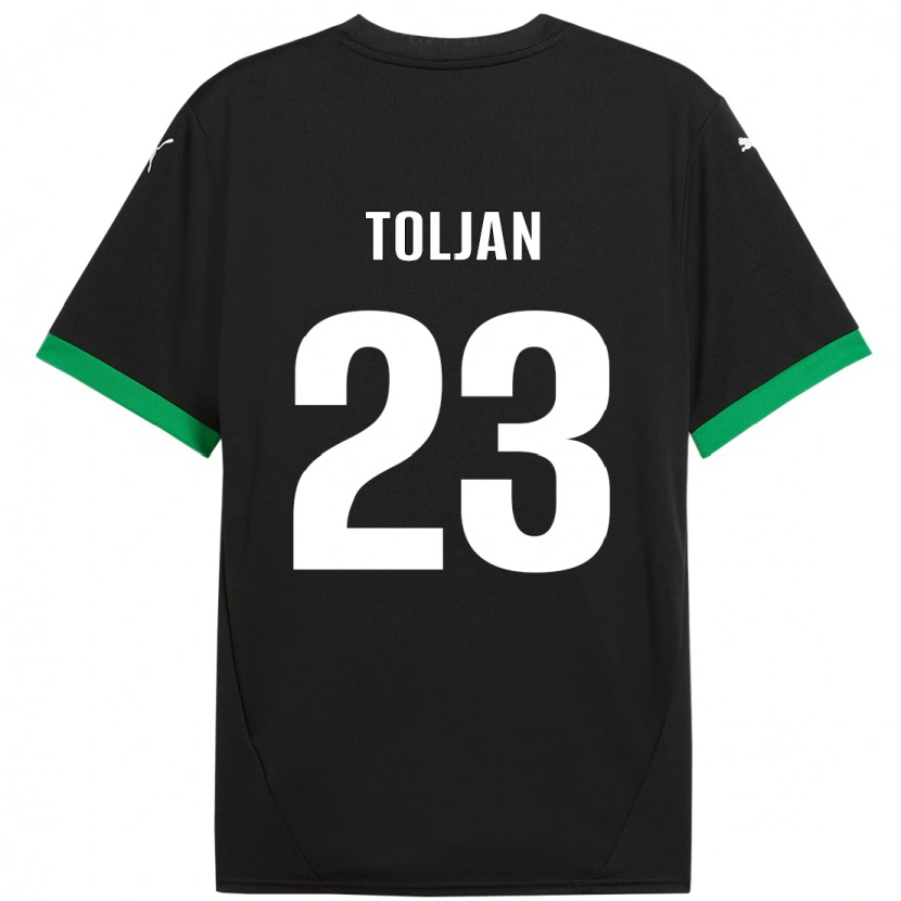 Danxen Mujer Camiseta Jeremy Toljan #23 Negro Verde Oscuro 1ª Equipación 2024/25 La Camisa