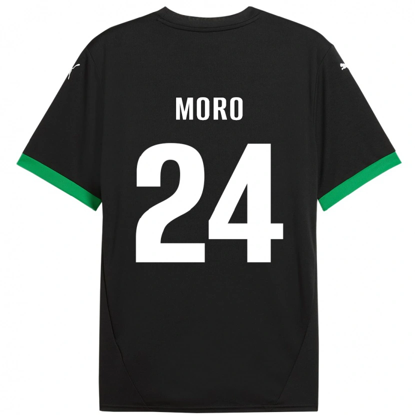Danxen Mujer Camiseta Luca Moro #24 Negro Verde Oscuro 1ª Equipación 2024/25 La Camisa