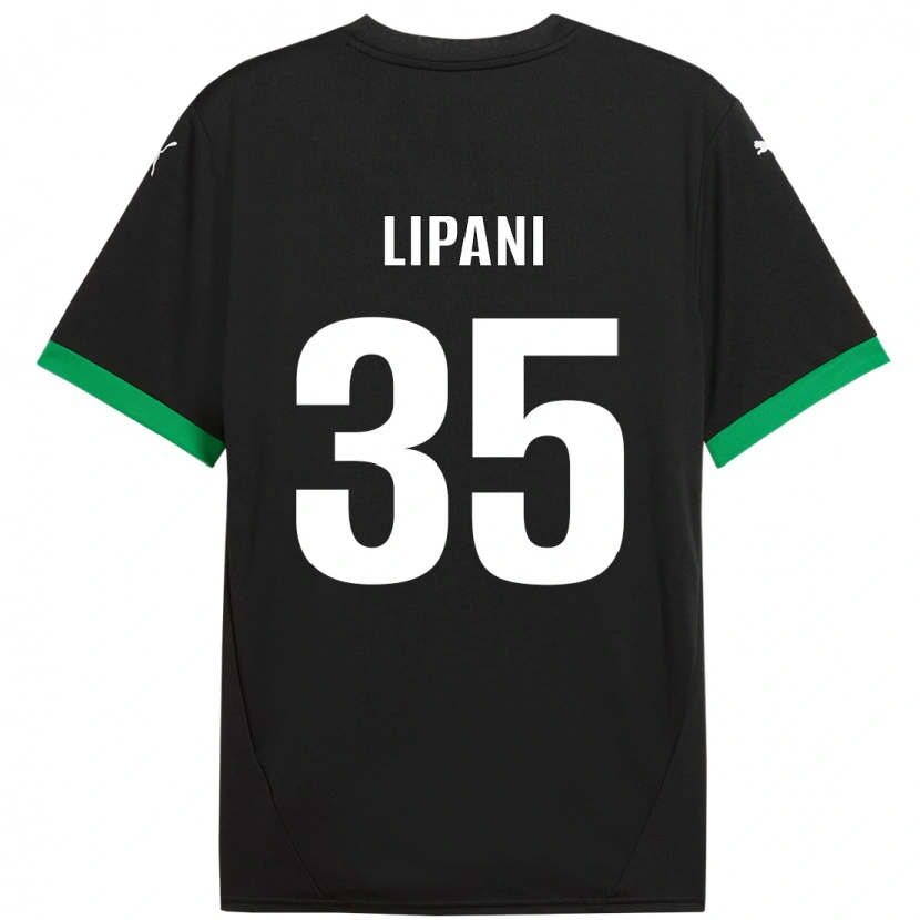 Danxen Mujer Camiseta Luca Lipani #35 Negro Verde Oscuro 1ª Equipación 2024/25 La Camisa