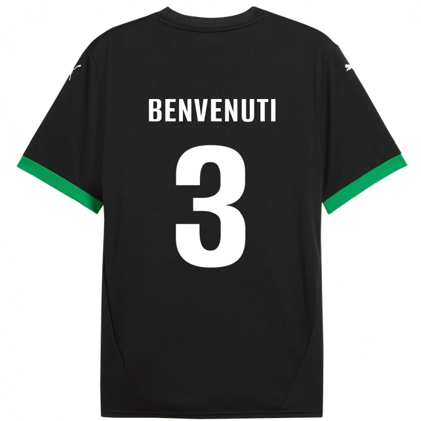Danxen Mujer Camiseta Tommaso Benvenuti #3 Negro Verde Oscuro 1ª Equipación 2024/25 La Camisa