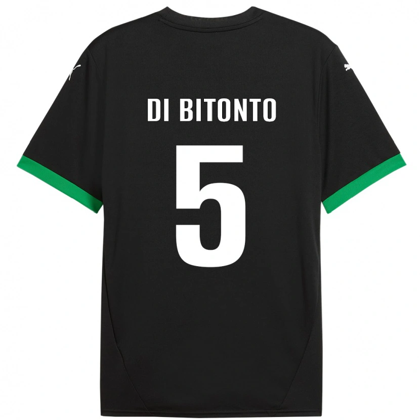 Danxen Mujer Camiseta Alessandro Di Bitonto #5 Negro Verde Oscuro 1ª Equipación 2024/25 La Camisa