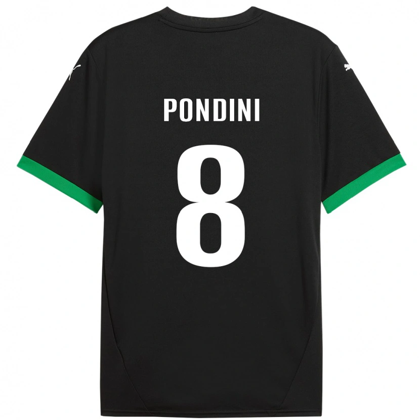 Danxen Mujer Camiseta Giada Pondini #8 Negro Verde Oscuro 1ª Equipación 2024/25 La Camisa