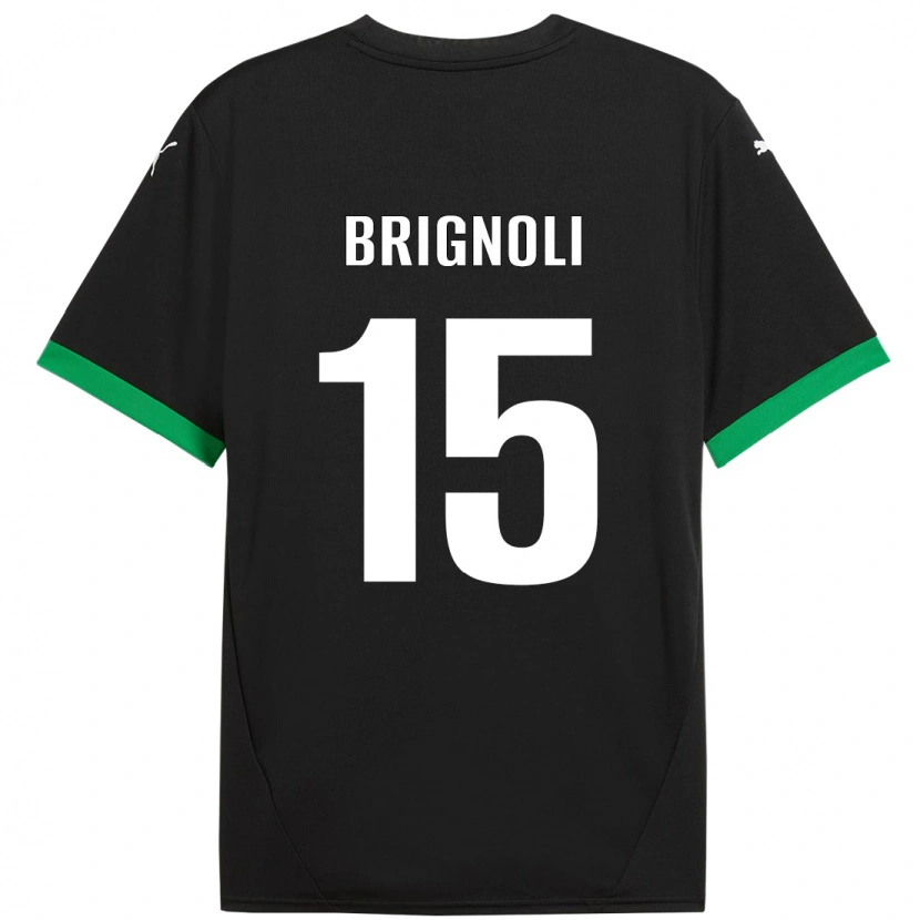 Danxen Mujer Camiseta Benedetta Brignoli #15 Negro Verde Oscuro 1ª Equipación 2024/25 La Camisa