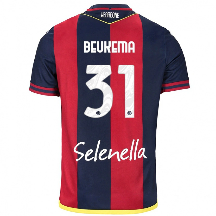 Danxen Mujer Camiseta Sam Beukema #31 Rojo Azul Real 1ª Equipación 2024/25 La Camisa