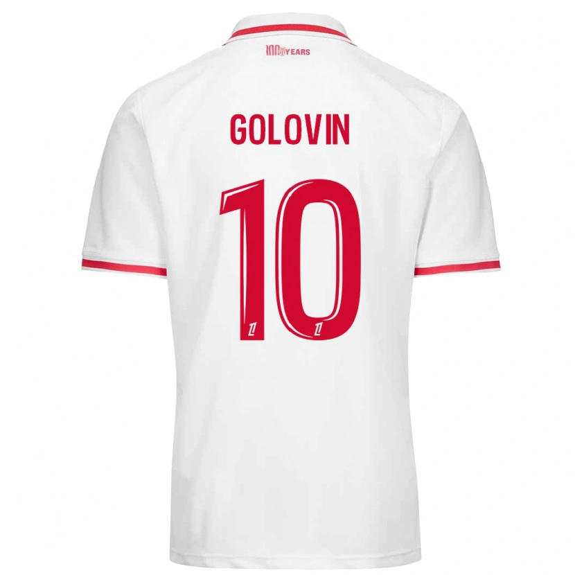 Danxen Mujer Camiseta Aleksandr Golovin #10 Blanco Rojo 1ª Equipación 2024/25 La Camisa