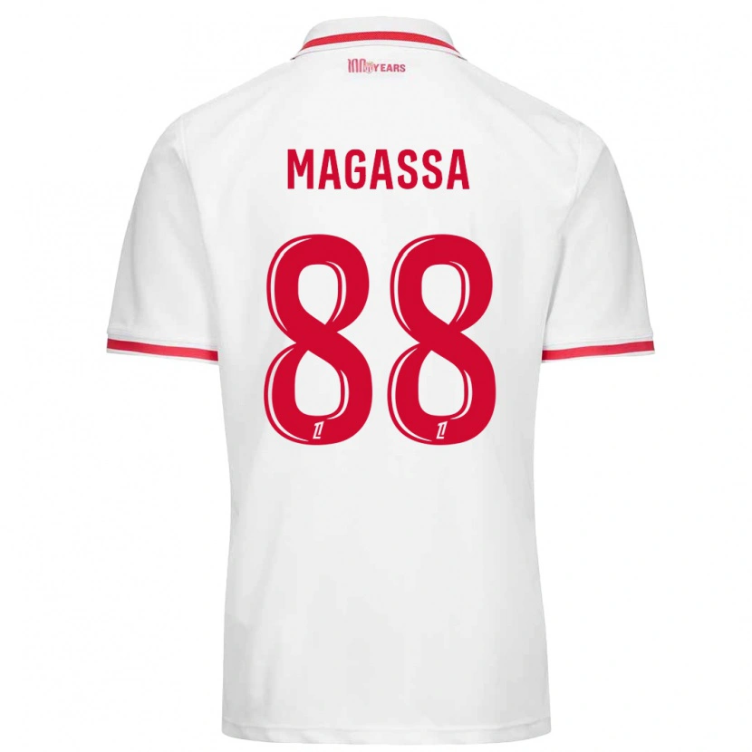 Danxen Mujer Camiseta Soungoutou Magassa #88 Blanco Rojo 1ª Equipación 2024/25 La Camisa