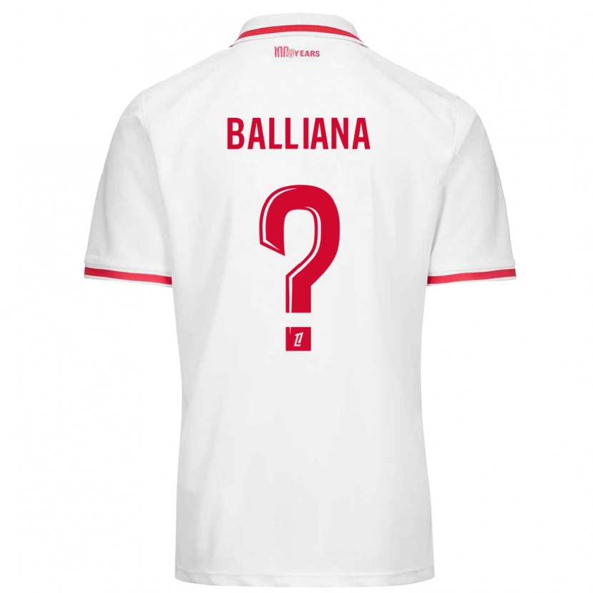Danxen Mujer Camiseta David Balliana #0 Blanco Rojo 1ª Equipación 2024/25 La Camisa