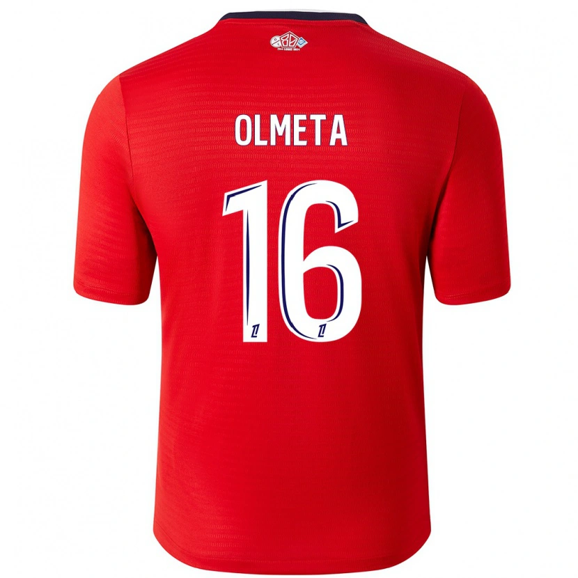 Danxen Mujer Camiseta Lisandru Olmeta #16 Rojo Blanco 1ª Equipación 2024/25 La Camisa