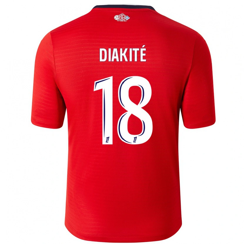 Danxen Mujer Camiseta Bafodé Diakité #18 Rojo Blanco 1ª Equipación 2024/25 La Camisa