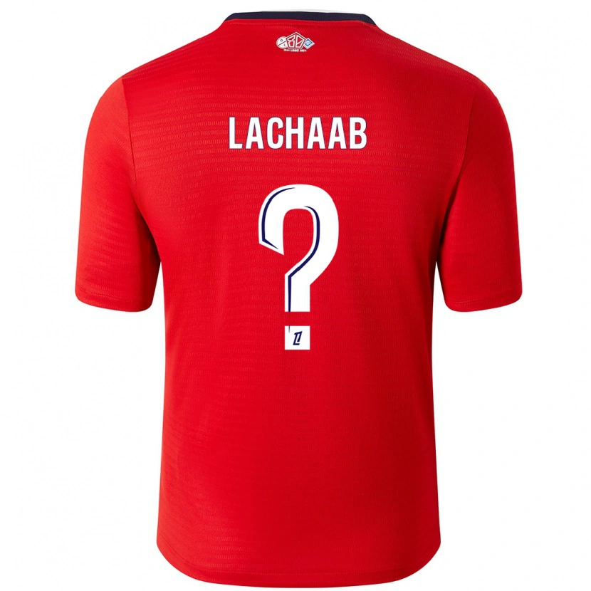 Danxen Mujer Camiseta Younes Lachaab #0 Rojo Blanco 1ª Equipación 2024/25 La Camisa