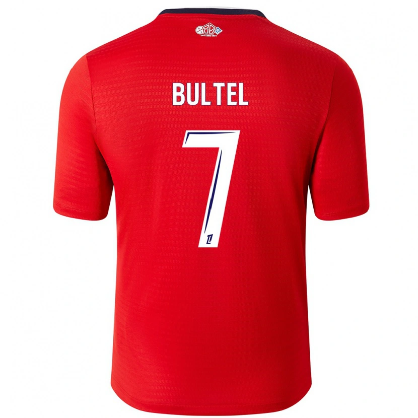 Danxen Mujer Camiseta Ludivine Bultel #7 Rojo Blanco 1ª Equipación 2024/25 La Camisa
