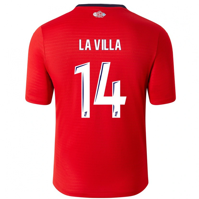 Danxen Mujer Camiseta Caroline La Villa #14 Rojo Blanco 1ª Equipación 2024/25 La Camisa