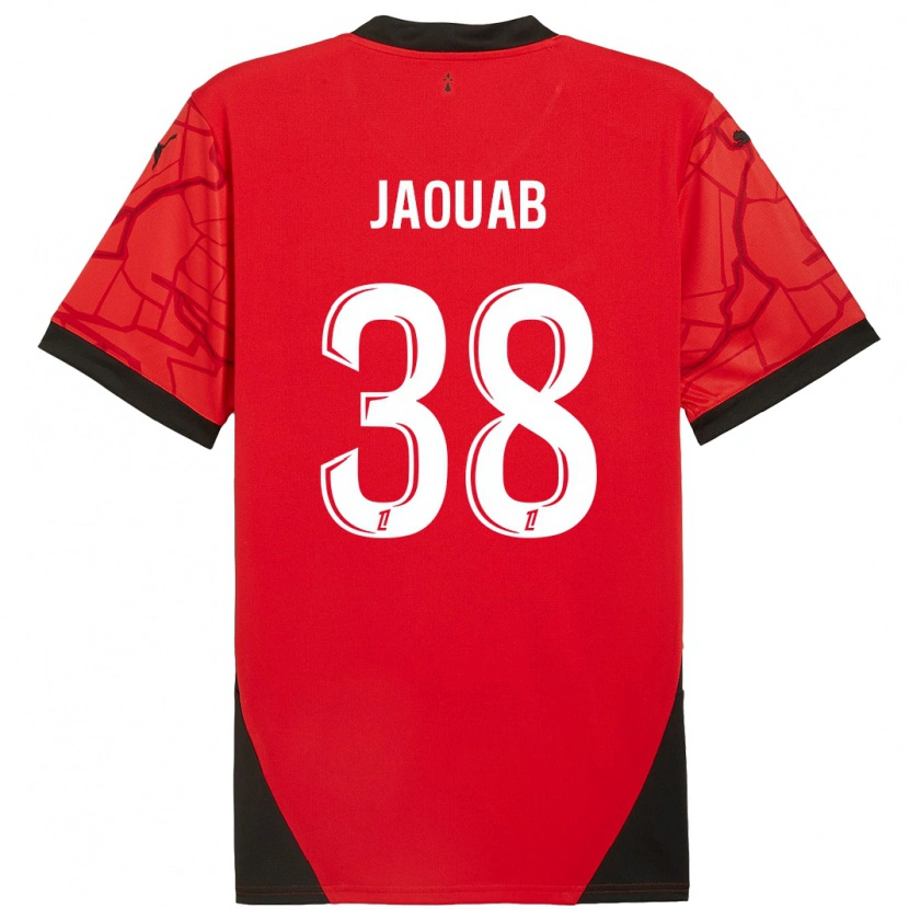 Danxen Mujer Camiseta Mohamed Jaouab #38 Rojo Negro 1ª Equipación 2024/25 La Camisa