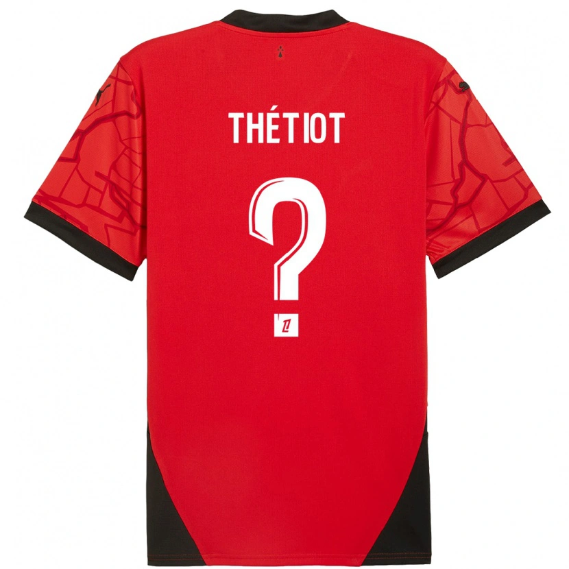Danxen Mujer Camiseta Firmin Thétiot #0 Rojo Negro 1ª Equipación 2024/25 La Camisa