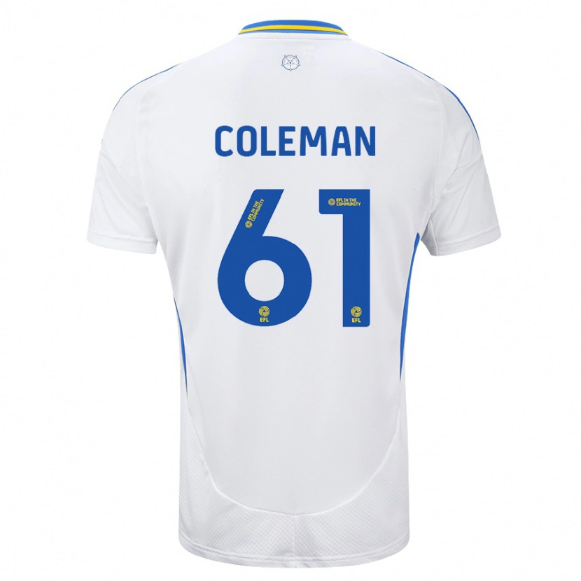Danxen Mujer Camiseta Cian Coleman #61 Blanco Azul 1ª Equipación 2024/25 La Camisa