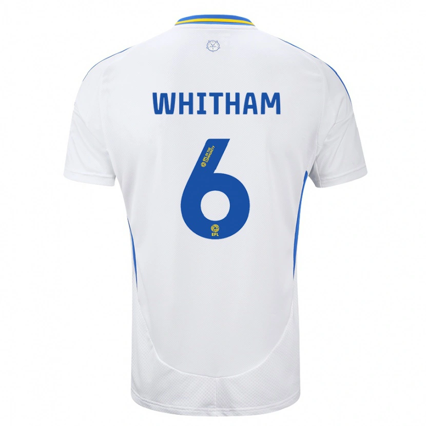 Danxen Mujer Camiseta Danielle Whitham #6 Blanco Azul 1ª Equipación 2024/25 La Camisa