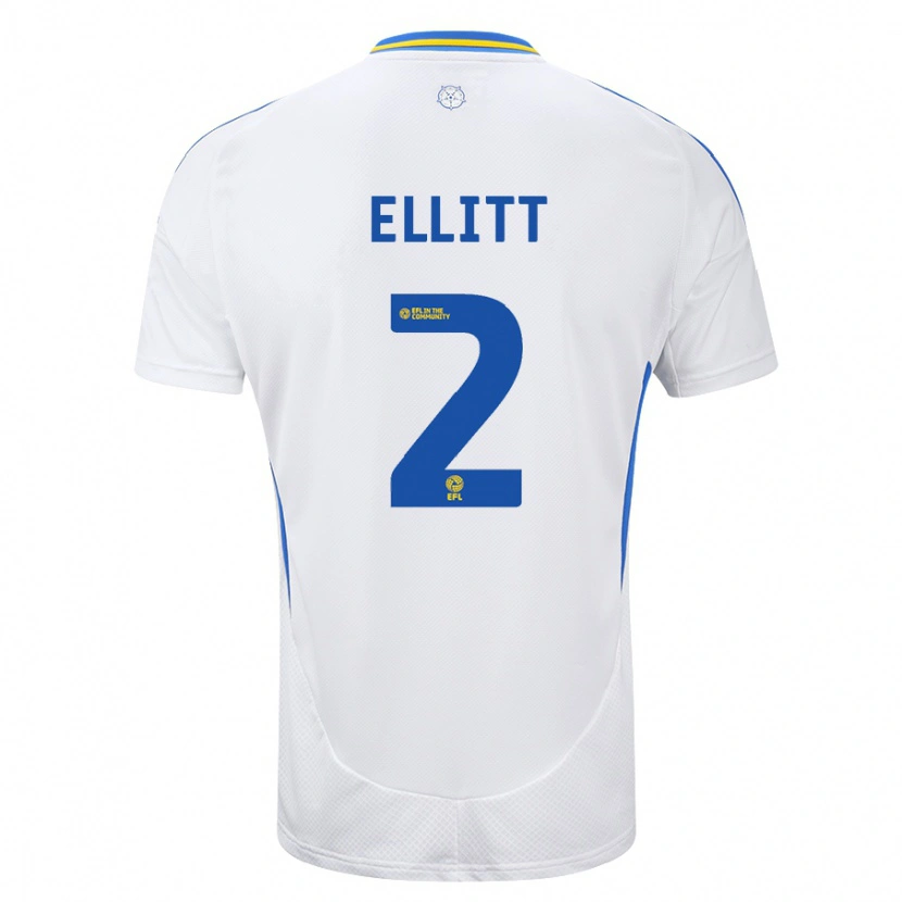 Danxen Mujer Camiseta Izzy Ellitt #2 Blanco Azul 1ª Equipación 2024/25 La Camisa