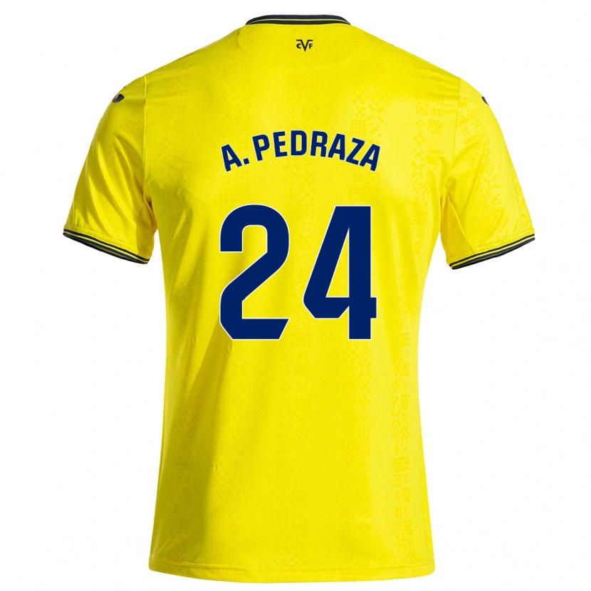 Danxen Mujer Camiseta Alfonso Pedraza #24 Amarillo Negro 1ª Equipación 2024/25 La Camisa