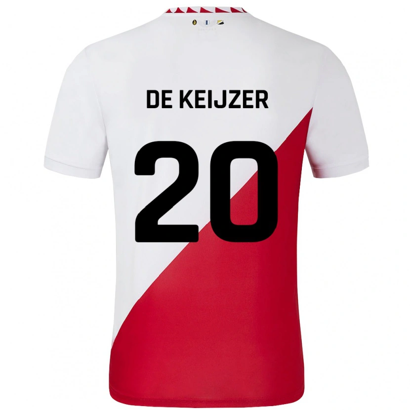 Danxen Mujer Camiseta Lotje De Keijzer #20 Blanco Rojo 1ª Equipación 2024/25 La Camisa