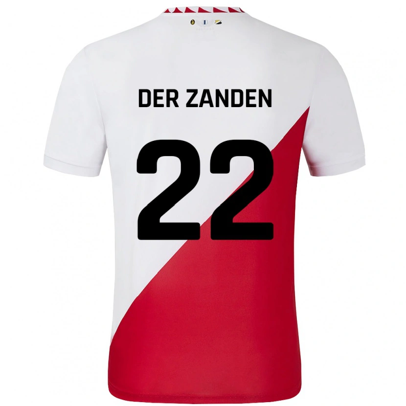 Danxen Mujer Camiseta Iise Van Der Zanden #22 Blanco Rojo 1ª Equipación 2024/25 La Camisa