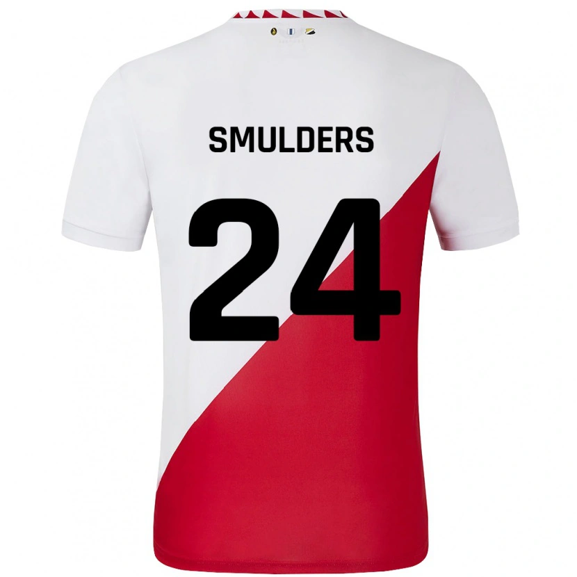 Danxen Mujer Camiseta Anniek Smulders #24 Blanco Rojo 1ª Equipación 2024/25 La Camisa