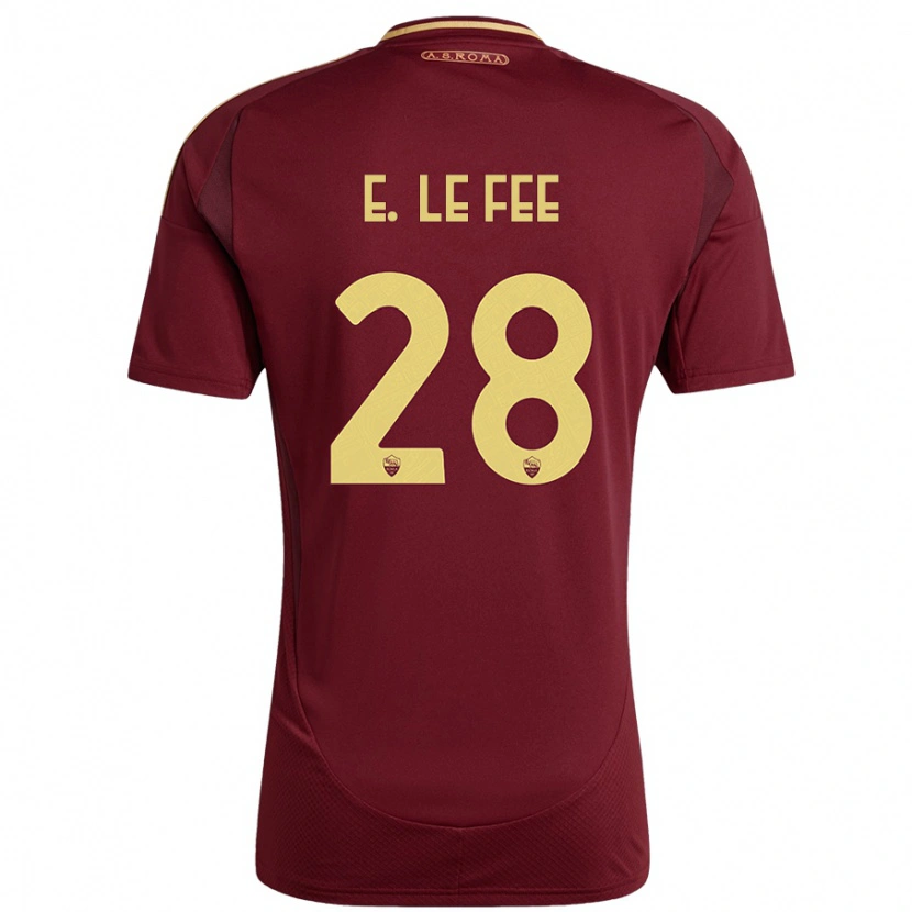Danxen Mujer Camiseta Enzo Le Fée #28 Rojo Marrón Dorado 1ª Equipación 2024/25 La Camisa