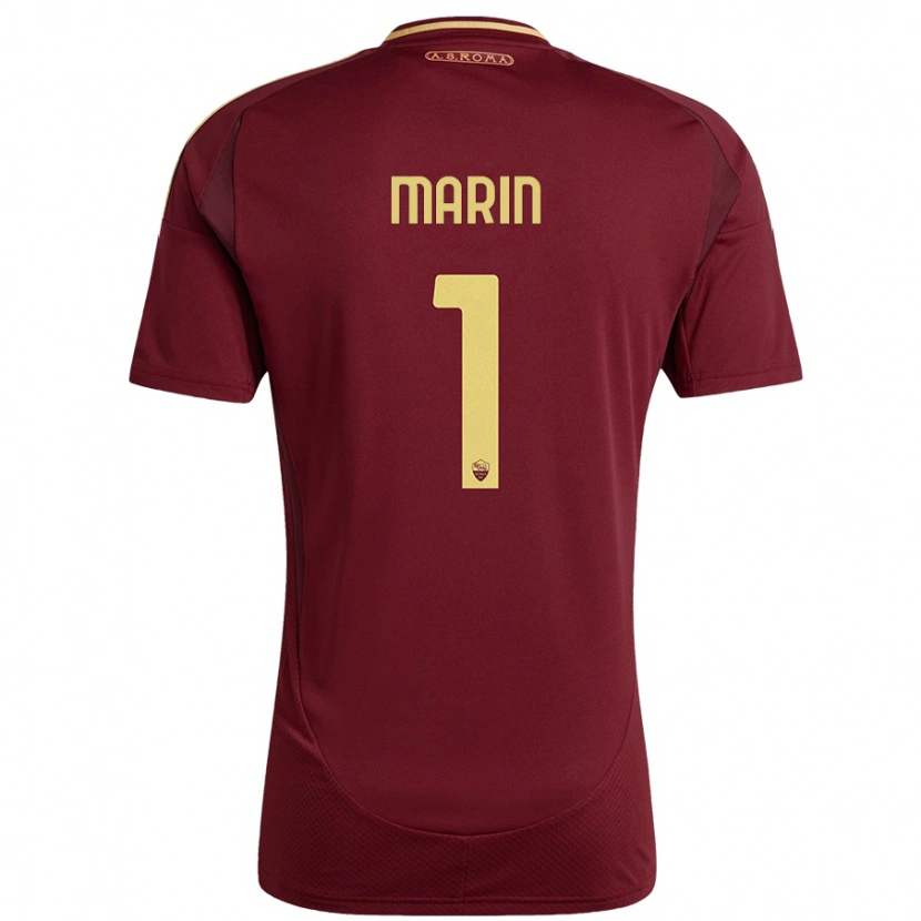 Danxen Mujer Camiseta Renato Marin #1 Rojo Marrón Dorado 1ª Equipación 2024/25 La Camisa