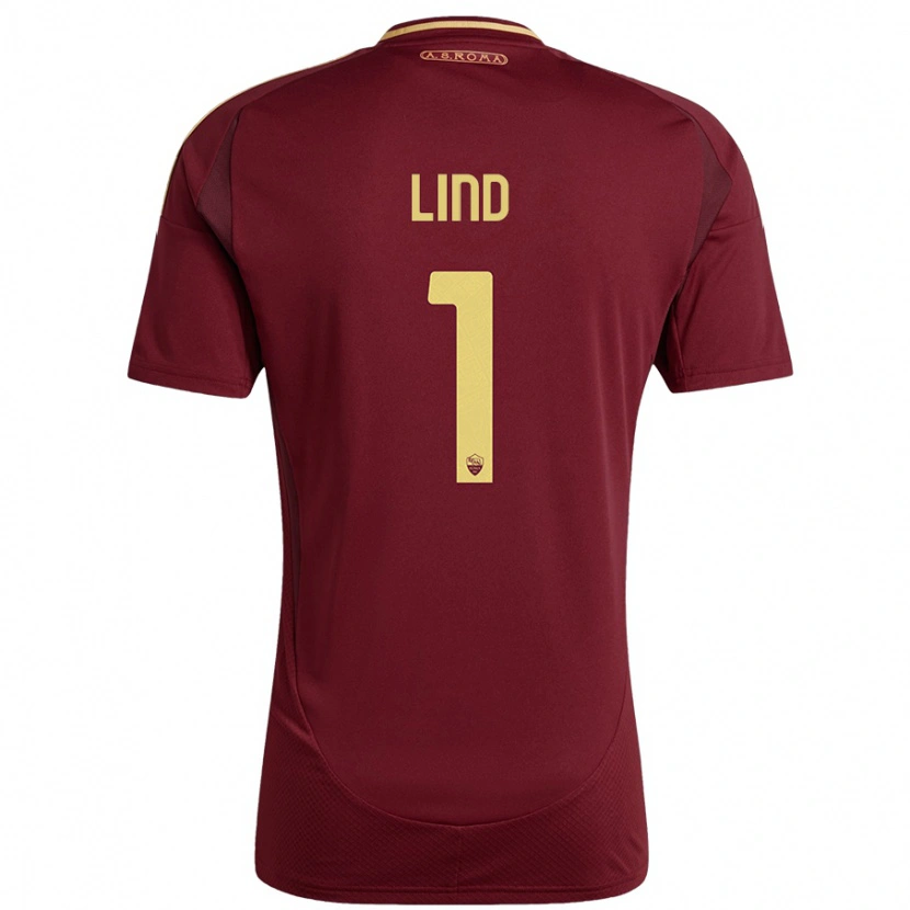 Danxen Mujer Camiseta Emma Lind #1 Rojo Marrón Dorado 1ª Equipación 2024/25 La Camisa