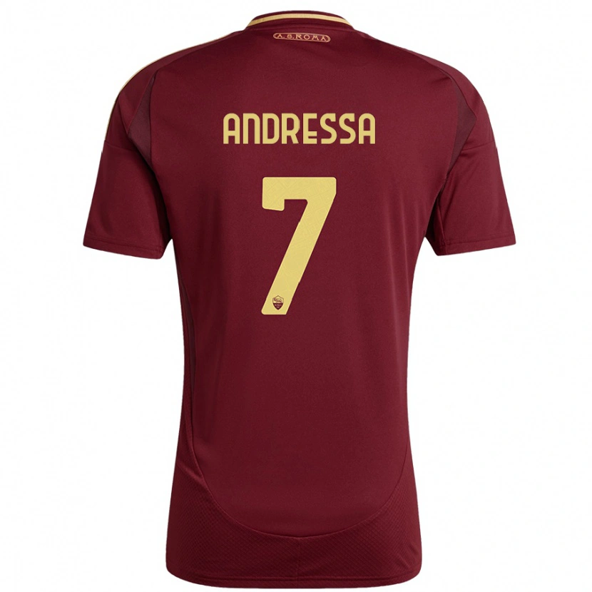 Danxen Mujer Camiseta Andressa #7 Rojo Marrón Dorado 1ª Equipación 2024/25 La Camisa
