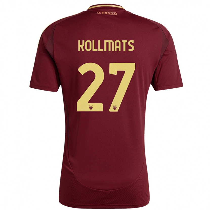 Danxen Mujer Camiseta Beata Kollmats #27 Rojo Marrón Dorado 1ª Equipación 2024/25 La Camisa
