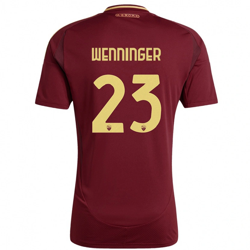 Danxen Mujer Camiseta Carina Wenninger #23 Rojo Marrón Dorado 1ª Equipación 2024/25 La Camisa