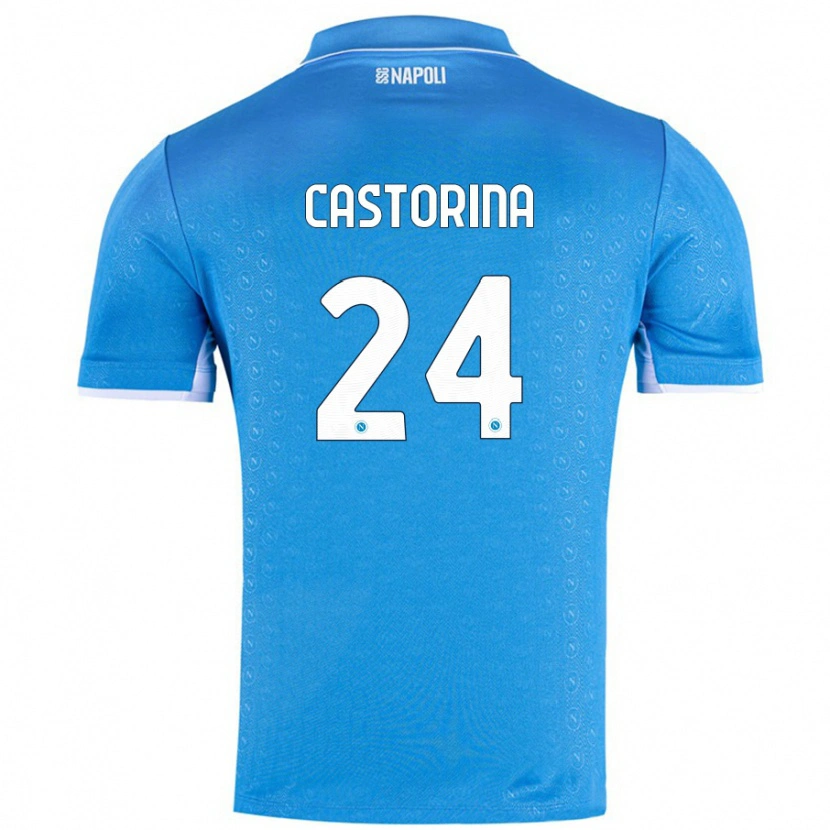 Danxen Mujer Camiseta Alessandro Castorina #24 Azul Cielo 1ª Equipación 2024/25 La Camisa