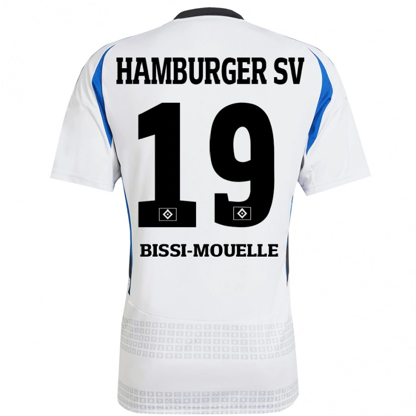 Danxen Mujer Camiseta Jason Bissi-Mouelle #19 Blanco Azul 1ª Equipación 2024/25 La Camisa