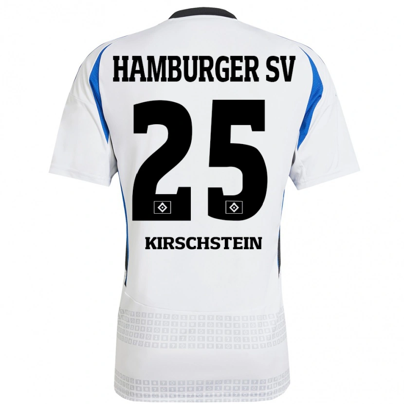 Danxen Mujer Camiseta Merle Kirschstein #25 Blanco Azul 1ª Equipación 2024/25 La Camisa