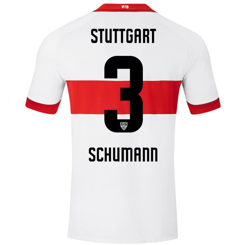 Danxen Mujer Camiseta Frederik Schumann #3 Blanco Rojo 1ª Equipación 2024/25 La Camisa