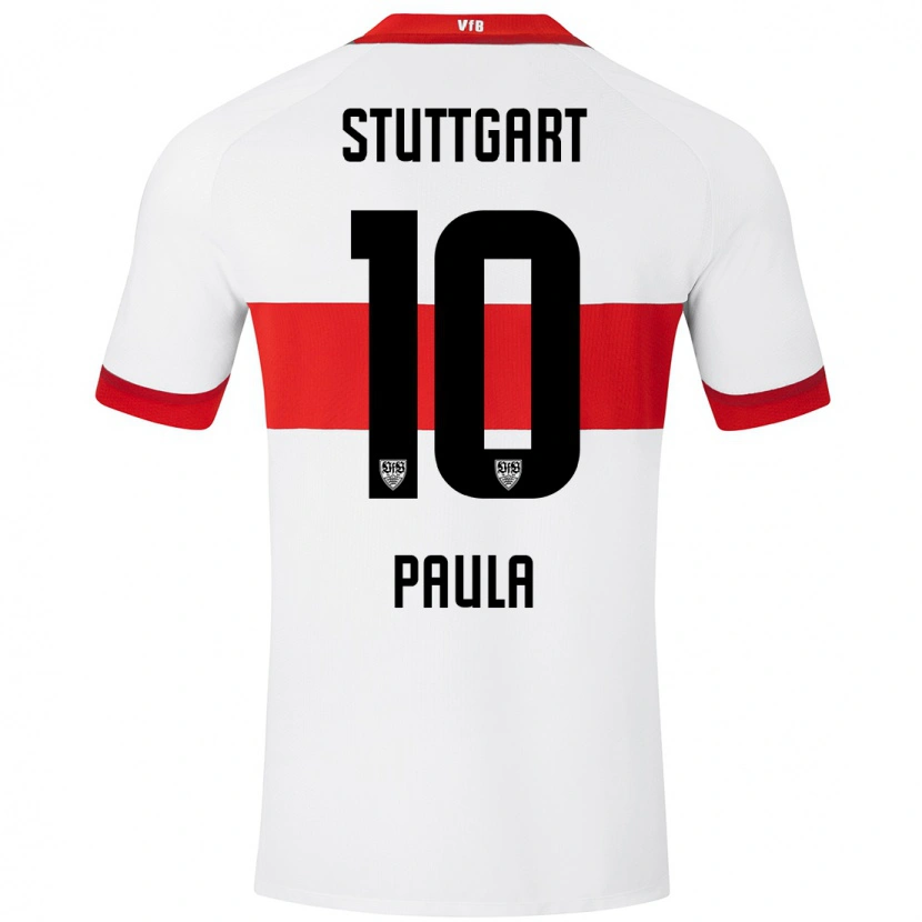 Danxen Mujer Camiseta Raul Paula #10 Blanco Rojo 1ª Equipación 2024/25 La Camisa