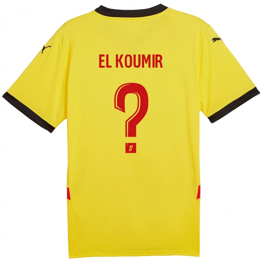 Danxen Mujer Camiseta Kaïna El Koumir #0 Amarillo Rojo 1ª Equipación 2024/25 La Camisa