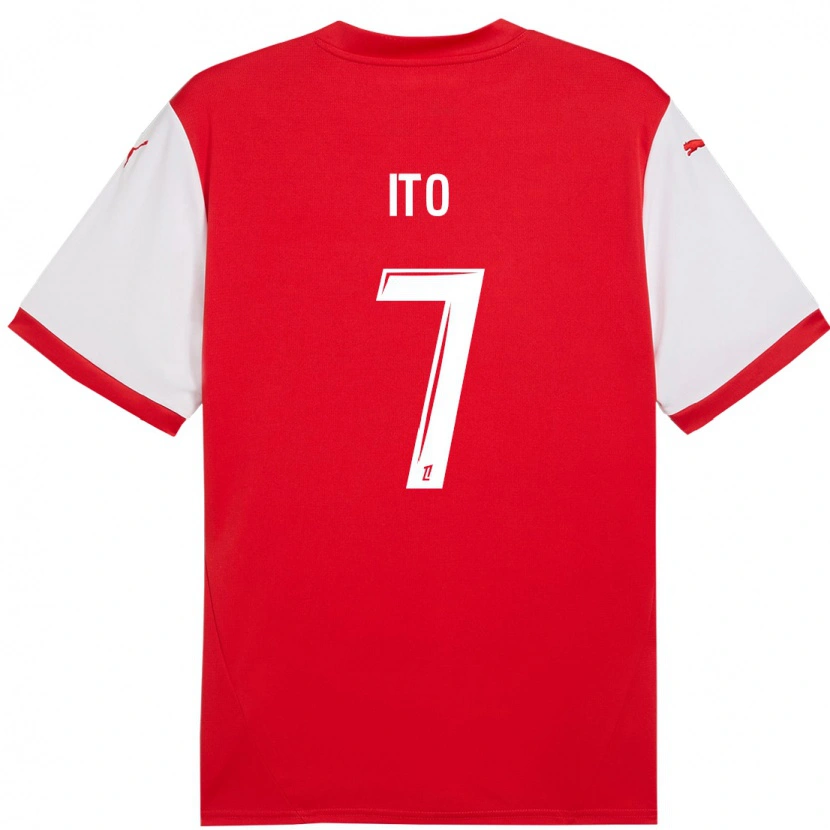Danxen Mujer Camiseta Junya Ito #7 Rojo Blanco 1ª Equipación 2024/25 La Camisa