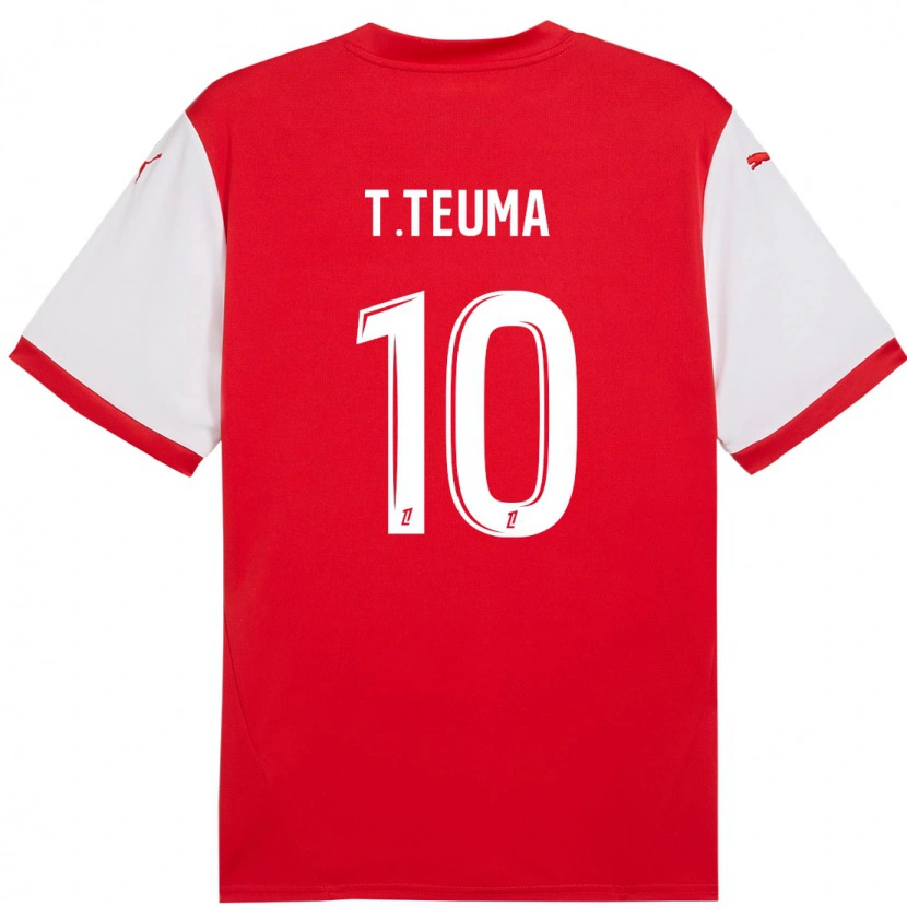 Danxen Mujer Camiseta Teddy Teuma #10 Rojo Blanco 1ª Equipación 2024/25 La Camisa