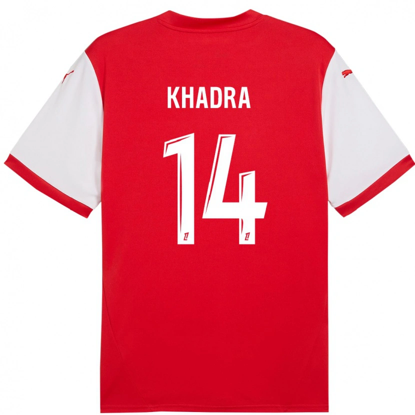 Danxen Mujer Camiseta Reda Khadra #14 Rojo Blanco 1ª Equipación 2024/25 La Camisa