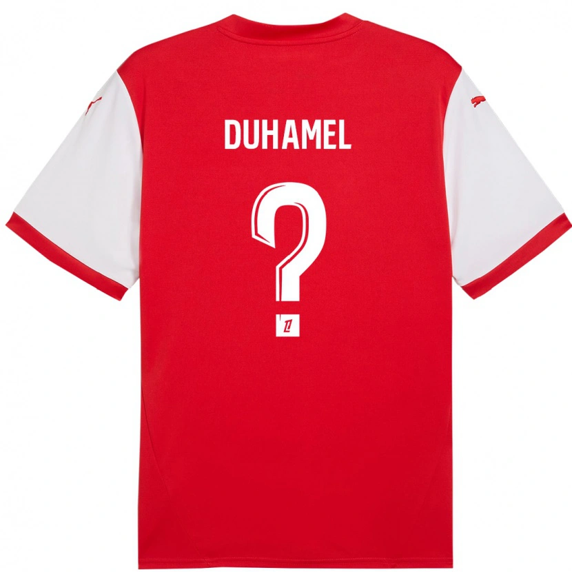 Danxen Mujer Camiseta Lino Duhamel #0 Rojo Blanco 1ª Equipación 2024/25 La Camisa