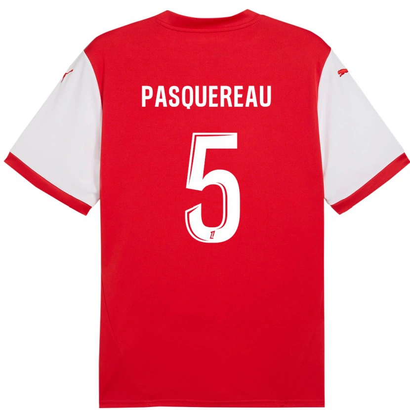 Danxen Mujer Camiseta Julie Pasquereau #5 Rojo Blanco 1ª Equipación 2024/25 La Camisa