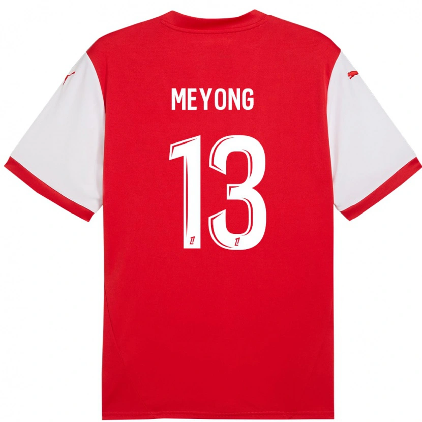 Danxen Mujer Camiseta Charlène Meyong #13 Rojo Blanco 1ª Equipación 2024/25 La Camisa